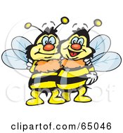 Poster, Art Print Of Pair Of Happy Embracing Bees