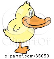 Royalty Free RF Clipart Illustration Of A Profiled Yellow Ducky by Dennis Holmes Designs