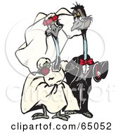 Royalty Free RF Clipart Illustration Of A Sweet Emu Wedding Couple
