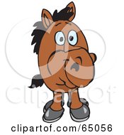 Poster, Art Print Of Brown Horse Facing Front