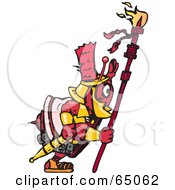 Royalty Free RF Clipart Illustration Of A Warrior Fire Ant Facing Right by Dennis Holmes Designs