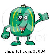 Royalty Free RF Clipart Illustration Of A Watermelon Giving The Thumbs Up