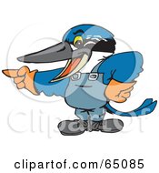 Pointing Kingfisher In Overalls