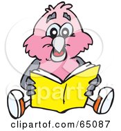Royalty Free RF Clipart Illustration Of A Galah Cockatoo Reading A Book