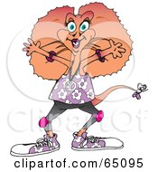 Royalty Free RF Clipart Illustration Of A Girly Frill Lizard by Dennis Holmes Designs