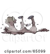 Royalty Free RF Clipart Illustration Of A Stinky Dead Horse With Flies