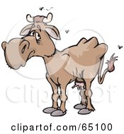 Royalty Free RF Clipart Illustration Of A Stinky Brown Cow
