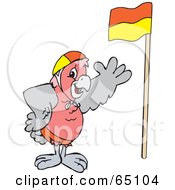 Galah Cockatoo With A Flag