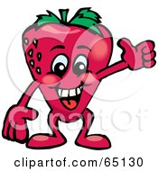 Royalty Free RF Clipart Illustration Of A Strawberry Guy Giving The Thumbs Up