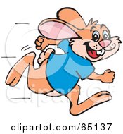 Royalty Free RF Clipart Illustration Of A Happy Hare Running And Smiling