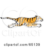 Poster, Art Print Of Profiled Running Tiger