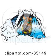 Royalty Free RF Clipart Illustration Of A Platypus Surfing A Wave