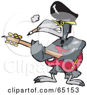 Royalty Free RF Clipart Illustration Of A Raven Bird Playing A Guitar And Smoking A Cigarette by Dennis Holmes Designs