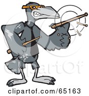 Royalty Free RF Clipart Illustration Of A Raven Bird Drummer Spinning His Sticks