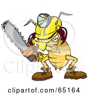 Poster, Art Print Of Construction Termite Using A Chainsaw
