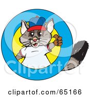 Poster, Art Print Of Possum Wearing Clothes And Giving The Thumbs Up On A Round Logo