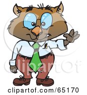 Royalty Free RF Clipart Illustration Of A Waving Business Wombat