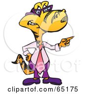 Royalty Free RF Clipart Illustration Of A Pointing Business Pointing Business Goanna Lizard