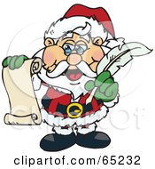 Poster, Art Print Of Santa Holding A List And A Feather Quill