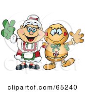 Poster, Art Print Of Peaceful Mrs Claus And Gingerbread Man