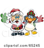 Poster, Art Print Of Peaceful Santa And Penguin