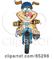 Poster, Art Print Of Sparkey Dog Wearing A Helmet And Riding A Bike