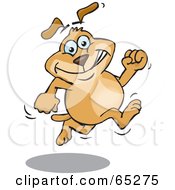 Poster, Art Print Of Sparkey Dog Grinning And Running