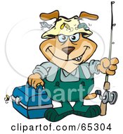 Poster, Art Print Of Sparkey Dog Going Fishing