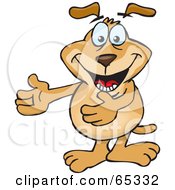 Poster, Art Print Of Sparkey Dog Gesturing With His Arms Out To The Left