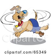 Royalty Free RF Clipart Illustration Of A Patch Dog Chasing His Own Tail