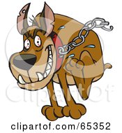 Poster, Art Print Of Tough Guard Dog With Blood Shot Eyes Breaking Free Of His Chain
