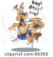 Poster, Art Print Of Patch Dog Attacking A Ringing Phone