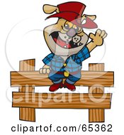 Poster, Art Print Of Cowboy Bulldog By A Wooden Fence