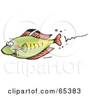 Royalty Free RF Clipart Illustration Of A Fast Rainbow Fish