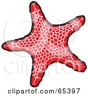 Royalty Free RF Clipart Illustration Of A Red Starfish With A White Pattern