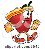 Red Apple Character Mascot Speed Walking Or Jogging Clipart Picture