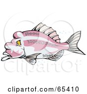 Royalty Free RF Clipart Illustration Of A Pink Snapper In Profile