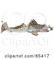 Poster, Art Print Of Flatfish With A Lure On Its Mouth