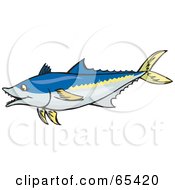 Long Blue And Yellow Tuna Fish