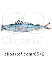 Royalty Free RF Clipart Illustration Of A Blue Gemfish With Sharp Teeth