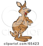 Royalty Free RF Clipart Illustration Of A Happy Brown Kangaroo