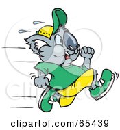 Royalty Free RF Clipart Illustration Of A Sprinting Koala by Dennis Holmes Designs