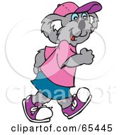 Royalty Free RF Clipart Illustration Of A Walking Female Koala In Clothes