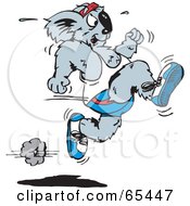 Royalty Free RF Clipart Illustration Of A Fast Sprinting Koala by Dennis Holmes Designs