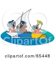 Koala Platypus And Cockatoo Sailing