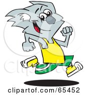 Royalty Free RF Clipart Illustration Of A Happy Koala Sprinting by Dennis Holmes Designs