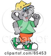 Royalty Free RF Clipart Illustration Of A Walking Male Koala In A Hat And Clothes