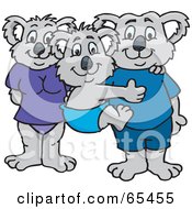 Poster, Art Print Of Koala Family In Swim Clothes