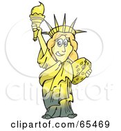 Royalty Free RF Clipart Illustration Of The Statue Of Liberty Holding Cheese by Dennis Holmes Designs