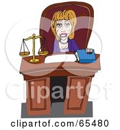Poster, Art Print Of Female Attorney Sitting Behind A Desk